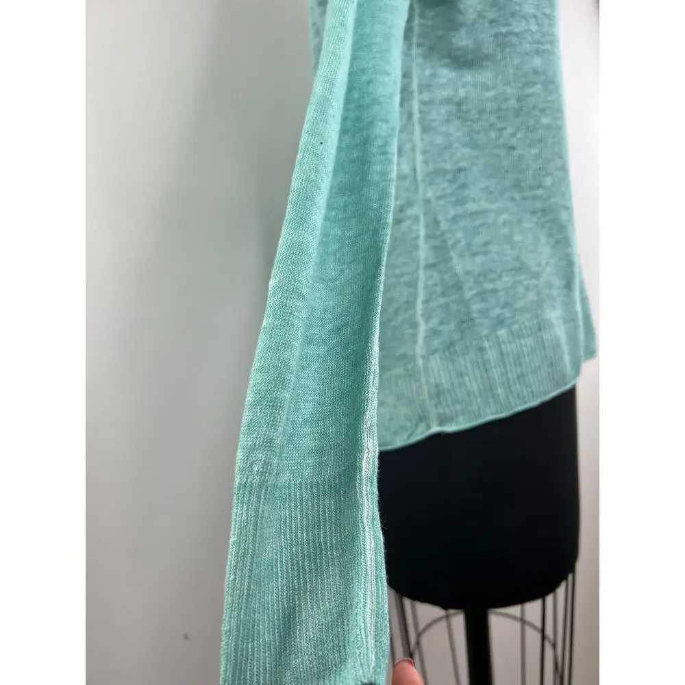 J. Crew Green Long Sleeve Women's Crewneck Faded Linen Sweater Size XXS